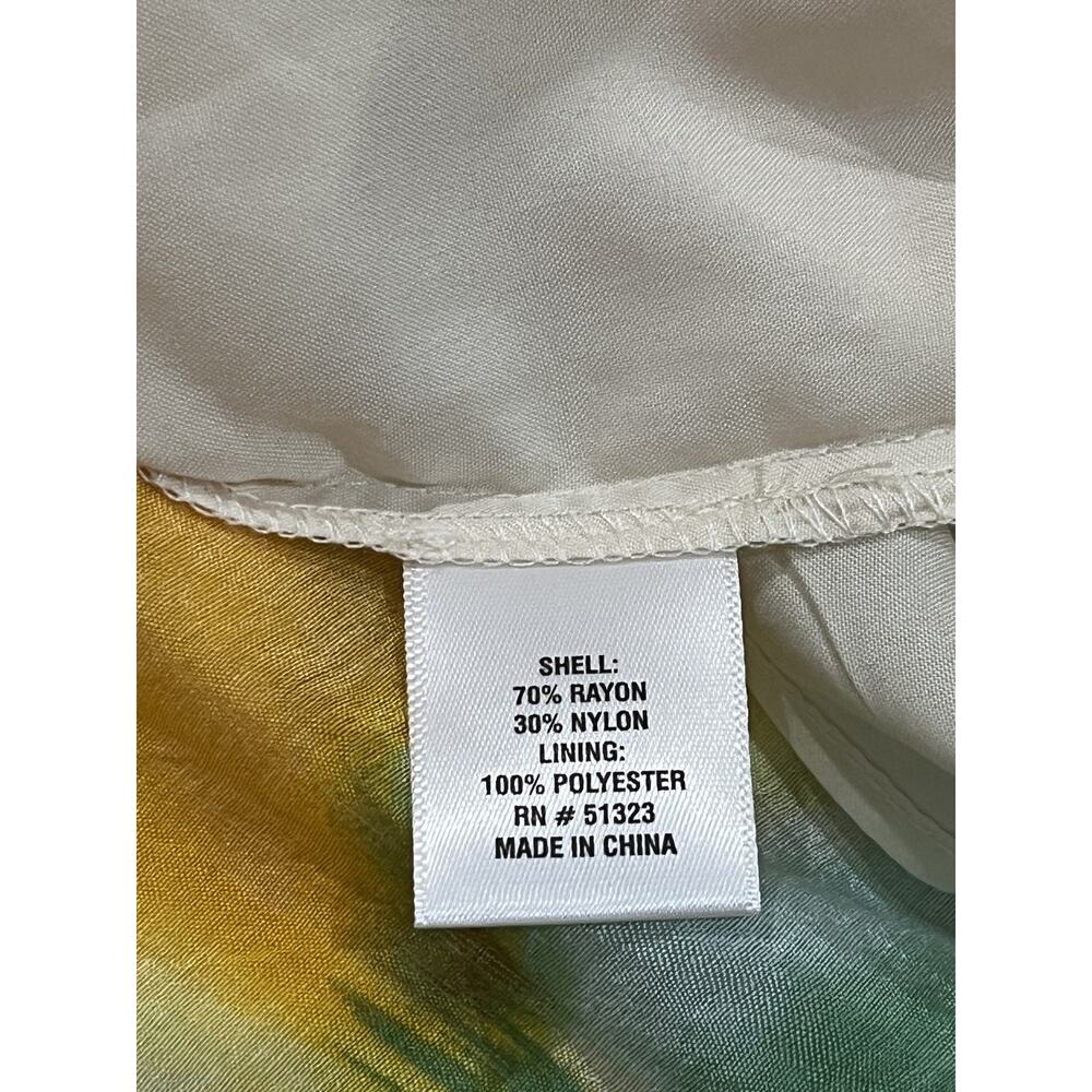 1.STATE Dress Womens Large Multicolor Floral Halter Maxi Tiered Hem Yellow Green - Picture 10 of 11
